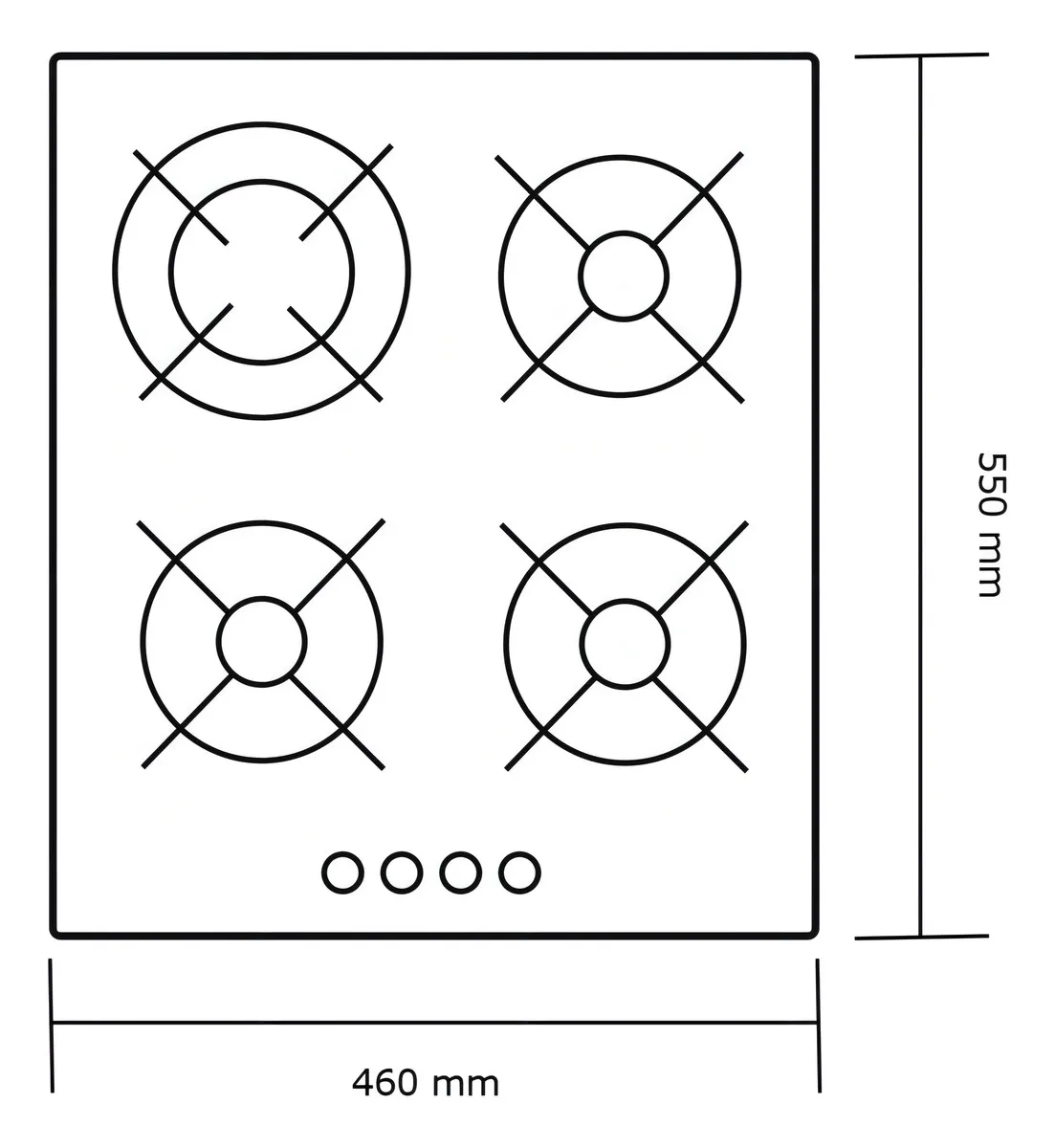 Anafe A Gas 4 Hornallas Tst Spezia Vidrio Templado Color N/a - Imagen 2
