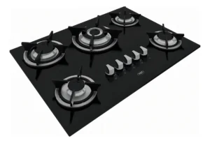 Anafe Gas Empotrable Tst Spezia 5 Hornallas Vidrio Templado Color Negro