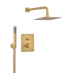 10909OM Lounge Art Ducha Embutir C/ Lluvia Y Ducha Manual Oro Mate Piazza