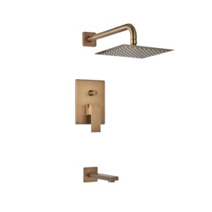 11106OM Cube Ducha de embutir C/ Transf. oro mate Piazza