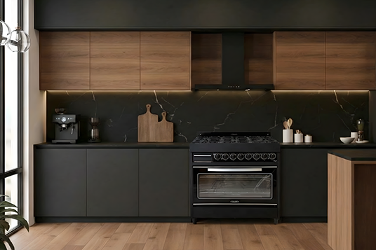 Cocina Semi Industrial Cheff Glass Black Maraldi - Imagen 2